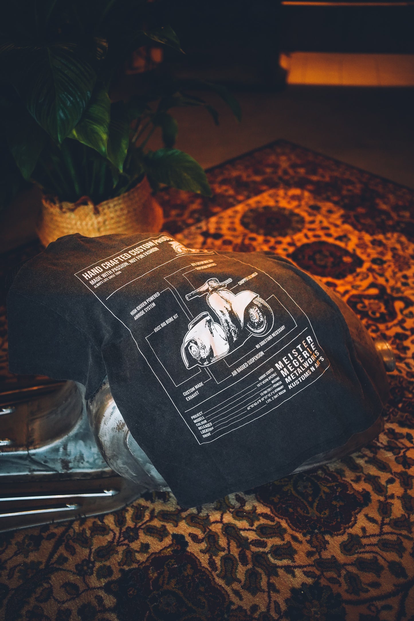 "SCOOTER" T-Shirt Black Acid Wash