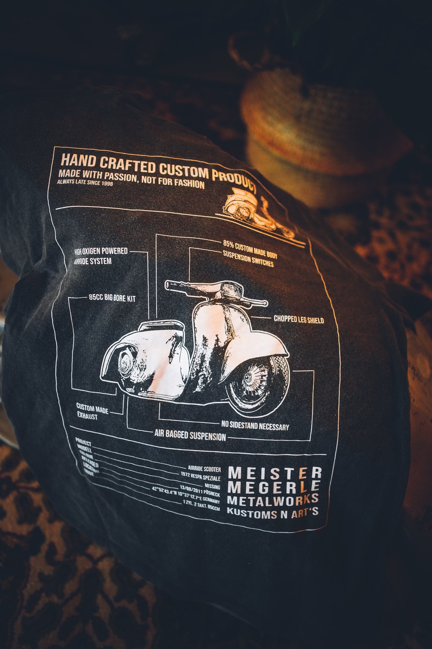 "SCOOTER" T-Shirt Black Acid Wash