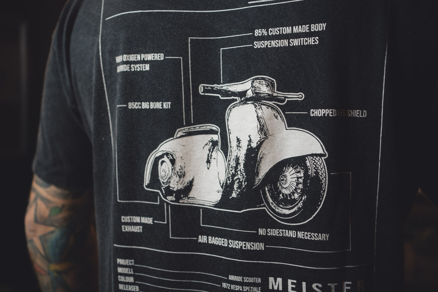 "SCOOTER" T-Shirt Black Acid Wash