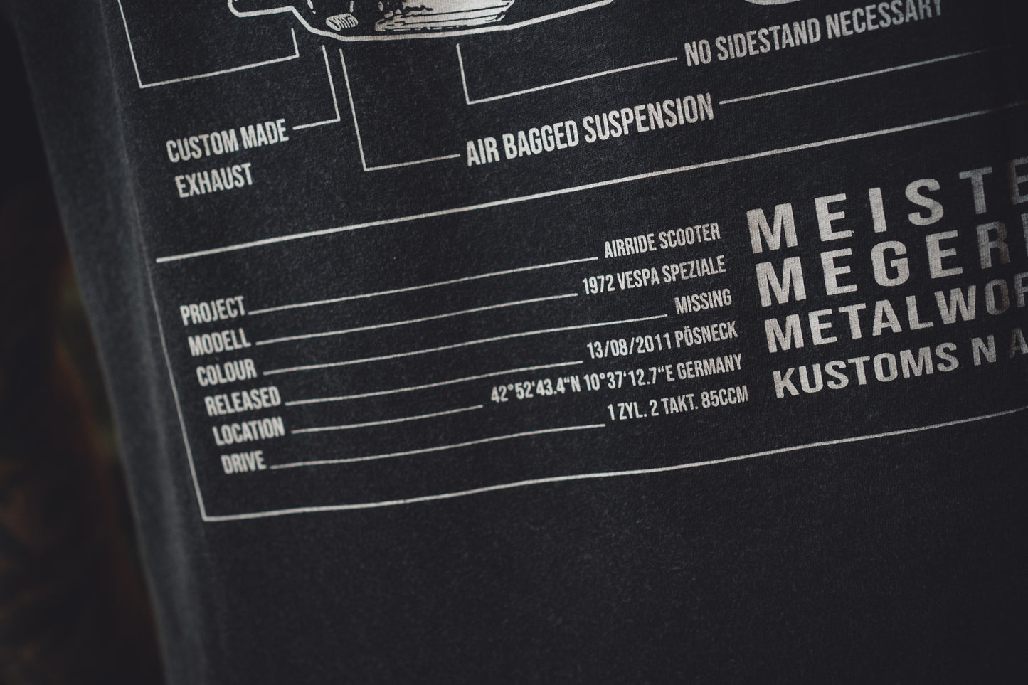 "SCOOTER" T-Shirt Black Acid Wash