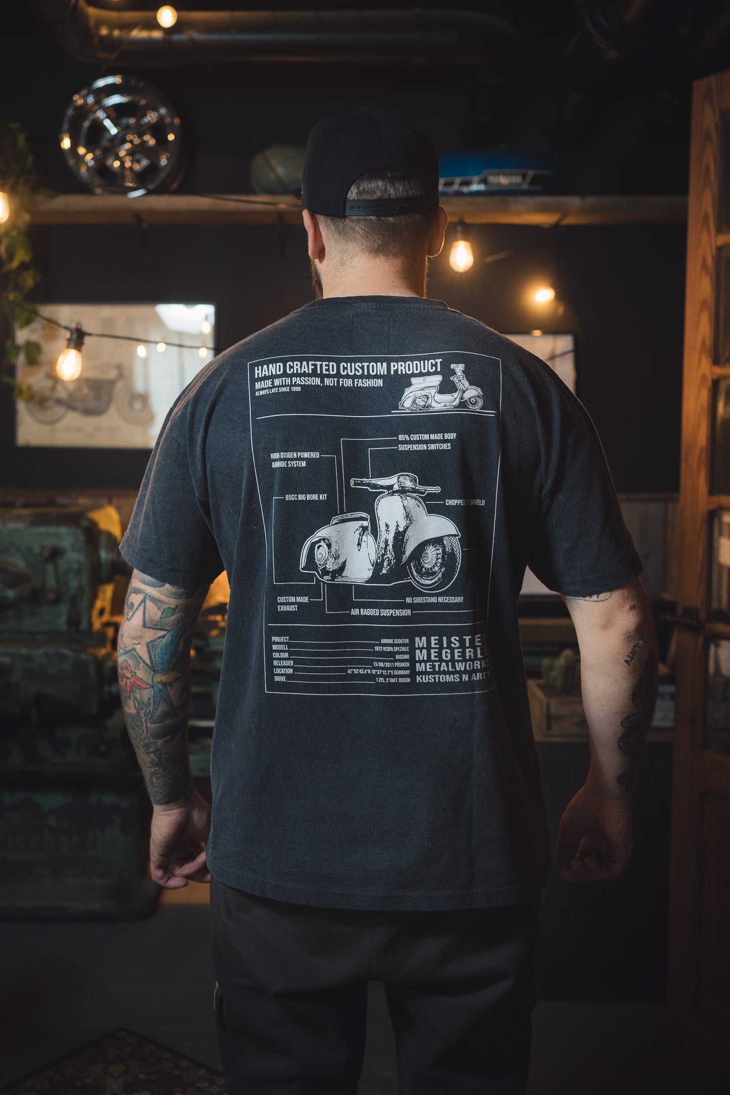 "SCOOTER" T-Shirt Black Acid Wash
